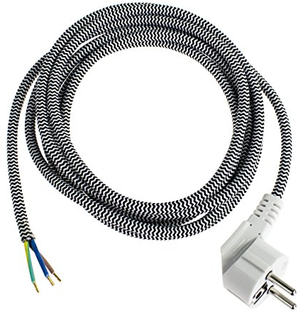 as - Schwabe 87202 cordon pour fer à repasser 3 x 1,0 mm Blanc