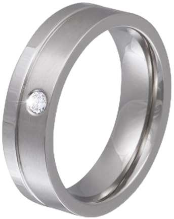 Juwelier Schönschmied - Damen Freundschaftsring Trauring Partnerring Kolita Edelstahl Zirkonia inkl. persönliche Wunschgravur Nr132D