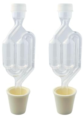 Fastrack Twin Bubble Airlock and Carboy Bung (2-Pack) | Fermentation Airlocks for Homebrewing Beer, Wine, Mead, and Kombucha