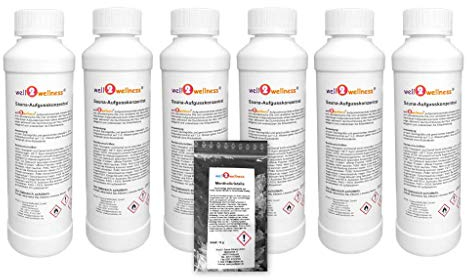 well2wellness® Saunaaufguss - Konzentrate Set 'Klassik' mit 6 x 250 ml + gratis 10g Mentholkristalle