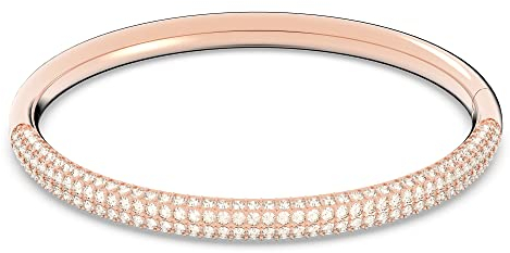 Swarovski womens Swarovski Stone bangle, White, Rose gold-tone plated, Stone Bracelet, Crystals,Rose gold-tone PVD / White, Medium