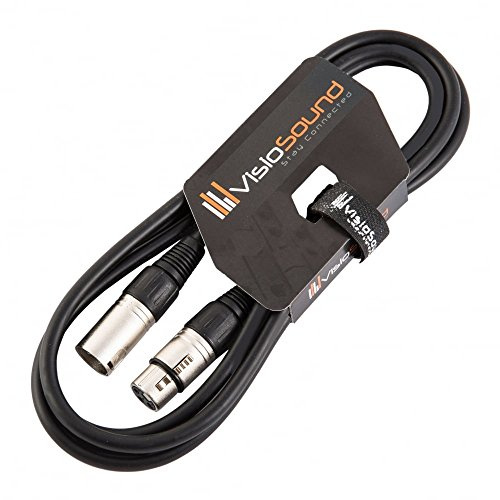 Male to Female XLR Mic Lead Balanced Microphone Patch Cable (Black, 2m)