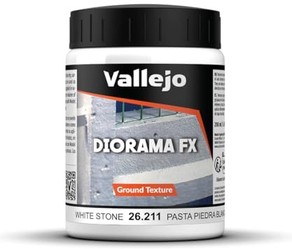 Vallejo Diorama FX Pintura Acrílica Texturas de Piedra Acado Realista, 200ml. Para Simular Texturas de Terreno, Tierra, Nieve, Agua y Barro para Maquetas para Modelismo