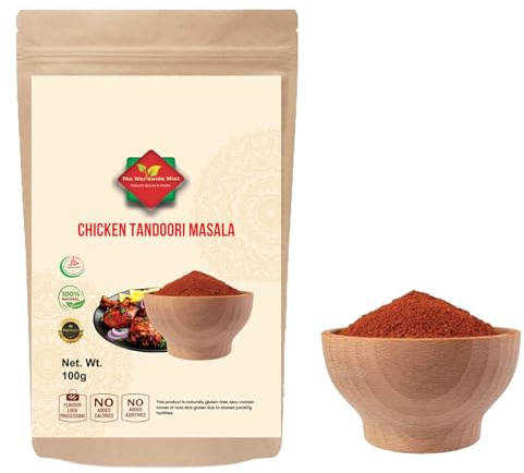 Tandoori Masala Powder 100g by The Worldwide Mint's – Premium Indian Spice Blend for BBQ, Grill & Curries | All-Natural, No Artificial Colors, Aromatic Seasoning Mix