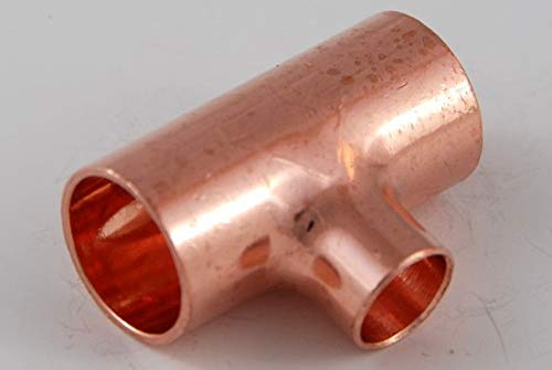 2x Kupferfitting Reduzier-T-Stück 18-12-18 mm 5130 Lötfitting copper fitting CU