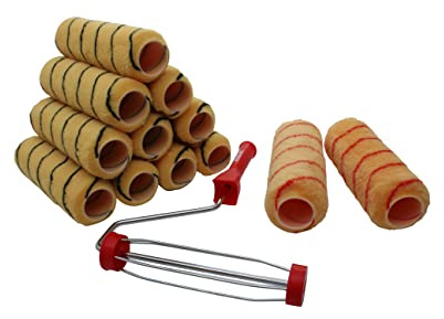ProDec 9 inch x 1.75 13 piece Woven Paint Roller and Frame Set | for Painting with Emulsion and Masonry Paints on Interior and Exterior Walls and Ceilings, 9
