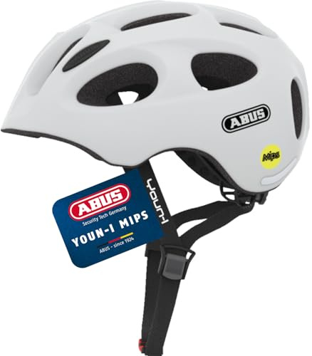 ABUS Casque pour Enfants Youn-I MIPS - Casque de vélo avec lumière, réflecteurs et Protection Contre Les Chocs (MIPS) - pour Filles et garçons
