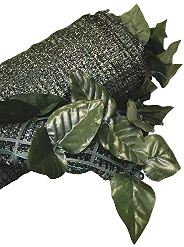 VERDELOOK | Sempreverde® Mix con Rete Ombreggiante, 1x3 m, Foglia Lauro, Decorazione e Recinzione per Giardino, Balcone o Terrazza