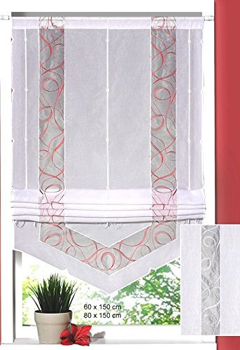 Verdi Bändchenrollo Marie - Raffrollo Rot 60 x 150 cm