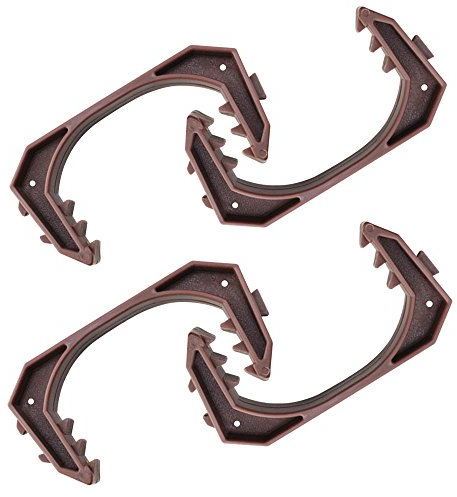 COM-FOUR® Set di 4 clip per finestre - apri finestre, ferma finestre - bloccaggio per finestre e porte - fermaporta - 11 cm (Set2 04 pezzi - marrone)