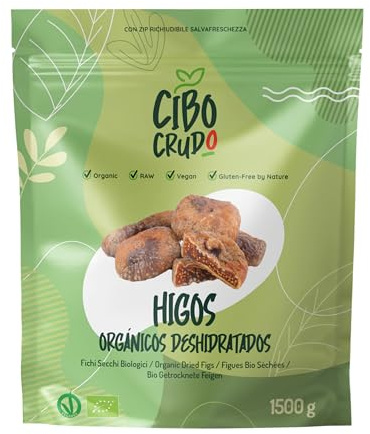 Fichi Secchi Bio - 1.5Kg. Fichi Essiccati al Sole Senza Zucchero e Zolfo Biologici. Contengono Fibre Carboidrati e Minerali. Da Consumare Come Snack. Per Ricette Dolci e Ripieni. Insalate o Marmellate