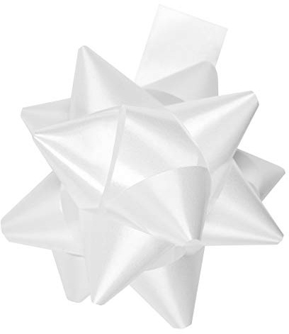 STAR 10 Geschenkschleifen Rosetten 11cm Weiß
