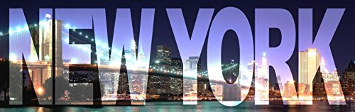 1art1 Nueva York New York, Big City Night, 1 Parte Fotomural Autoadhesivo 240x75 cm