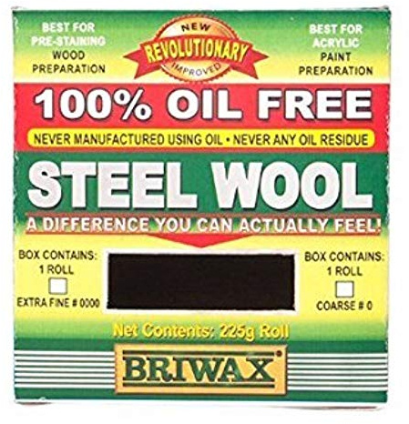 Briwax 0000 Steel Wool Scrubber, 100 Percent Oil-Free, Extra Fine