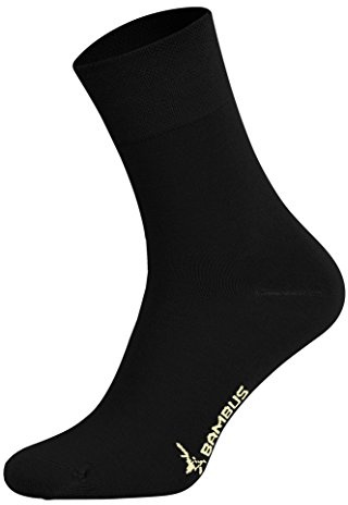 Tobeni 6 Pares Mujer Hombre Calcetines Negocio de Bambú sin Goma Unisexo Color Negro Tamano 35-38