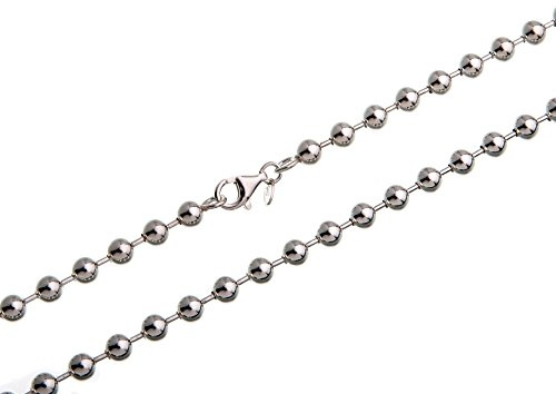 6mm Kugelkette - echt 925 Silber, Länge 70cm