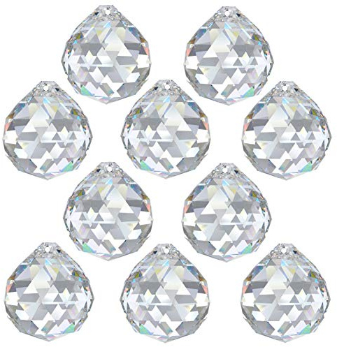 10x Regenbogenkristall Kugel Ø 20mm Crystal 30% PbO ~ Kronleuchter Lüster Feng Shui