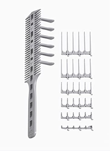 Original CombPal haarschneidekamm, Scherenschneider über Kamm Haarschneidewerkzeug, haare schneiden hilfe Haarschneideset, Barber Haircutting Comb Set (Grau)