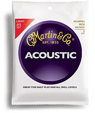 Martin 80/20 Bronze 3 jeux de cordes pour guitare folk Tirant light .012-.054 (Import Royaume Uni)