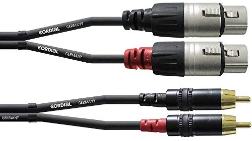 Cordial CFU 1.5 FC Cavo di interfaccia e Adattatore 2X Cinch 2X XLR Nero