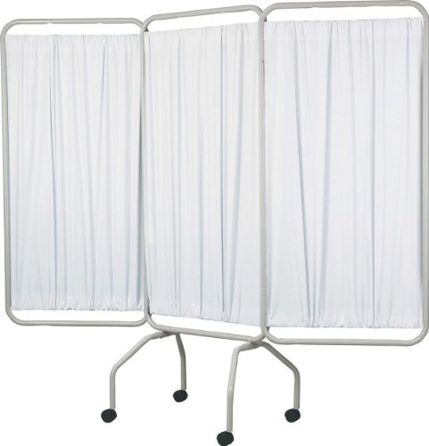Medline 3-Panel Flame Retardant Vinyl Privacy Screens, Lightweight, Aluminum Contruction, Folds Easy for Storage