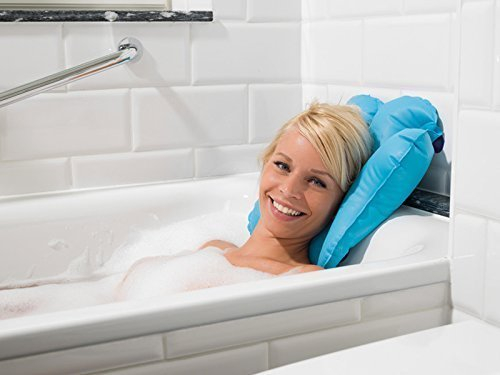 Dr. Winkler 433 Großes Badewannenkissen aufblasbar -WEISS- aufblasbar mit 4 Saugnäpfen auch für Moorbäder