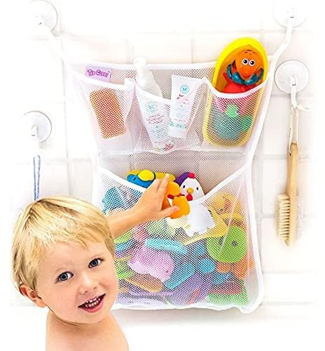 Original Tub Cubby Aufbewahrungs-Organizer für Badespielzeug, 35,6 x 50,8 cm, Netz-Duschablage mit Saugnapf und Klebehaken, Spielzeug-Aufbewahrungsnetz, Organizer für Kinder, Badezimmer, Schlafzimmer