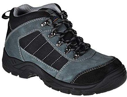 Portwest FW63 Steel Leather Ankle Boot S1P SR Work Safety Boot With Steel Toecap And Mesh Lining, Black, 5.5