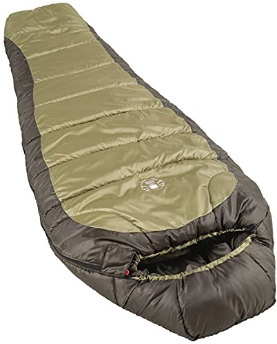 Coleman North Rim 0°F Big & Tall Sleeping Bag, Cold-Weather Mummy Sleeping Bag for Adults, No-Snag Zipper with Adjustable Hood for Warmth & Ventilation, Contains PFAS