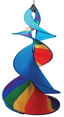 In the Breeze 4752 — Rainbow Wow Spin Duet — Colorful, Unique Wind Spinner for Yards and Gardens
