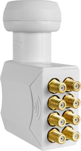 Megasat HD-Profi Octo LNB – für 8 Teilnehmer, Universal – Weiß | 0,1 dB, vergoldeter Anschluss, Wetterschutz