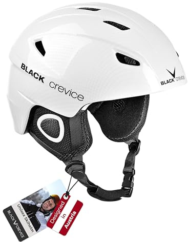 Black Crevice Skihelm Kitzbühel I Ski-Helm in sportlichem Design I Skihelm Herren & Damen I Skihelm aus Polycarbonat I Atmungsaktiver Ski-Helm I Größenverstellbar