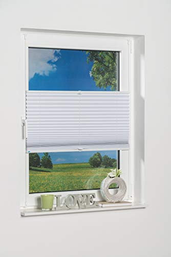 K-home Klemmfix-Plissee Palma Weiß 80 x 130 cm +++Verdunklung+++