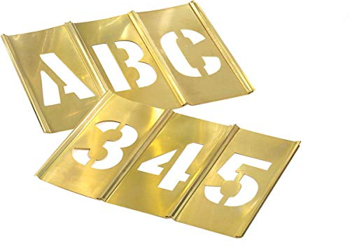 CH Hanson 10151 Messing-Schablone, 2 Buchstaben und Zahlen, 92 Stück, 5,1 cm