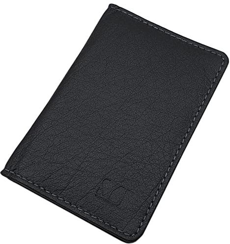 Büffelleder Kreditkartenetui/Visitenkartenetui/Kartenetui/Scheckkartenetui/Kartenmäppchen MJ-Design-Germany mit RFID & NFC Schutz (Schwarz)
