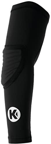 Kempa Arm-Sleeve gepolstert, Arm-Bandage mit Ellenbogen-Schoner für Handball, Volleyball & Co, Armling, unisex für Damen, Herren, Jugendliche, Kinder, schwarz/Weiß