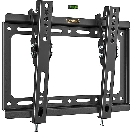 VonHaus TV Wall Bracket for 23-45 Screens, TV Bracket with Spirit Level, Flat to Wall Mount with Tilt, 30kg Capacity, Max VESA: 200x200mm