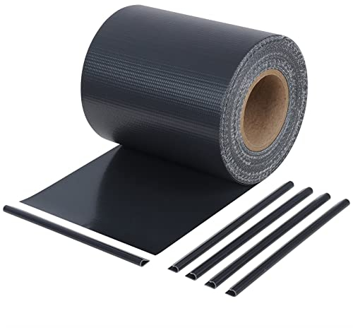 WOLTU Frangivista Recinzione in PVC, Telo Oscurante per Balcone 19cm x 35m, Strisce Protezione della Privacy per Giardino Incluse 25 Clip di Fissaggio, Antracite