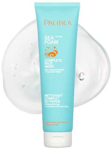 Pacifica Beauty Sea Foam Face Wash, Daily Gentle Foaming Cleanser, With Coconut Water + Sea Algae, Removes Makeup, For Combination and Oily Skin, Vegan & Cruelty Free