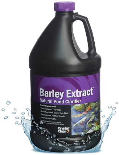 CrystalClear Clarificador de agua con extracto de cebada para jardín y fuente, concentrado líquido natural para tratar estanques nublados, peces koi, seguro para plantas y mascotas, 1 galón
