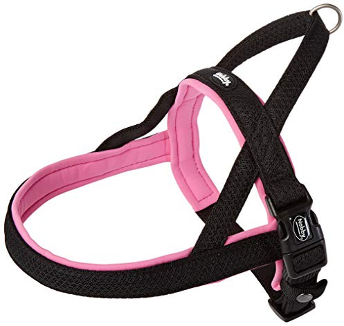 Nobby 80551-15 Mesh Preno - Pettorina per cani, Tipo norvegese, Rosa/Nero, Taglia S-M (L: 38-50 cm + 36 cm; B: 20/25 mm)