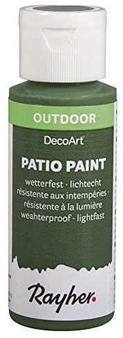 Rayher 38610454 Patio Paint, artischocke, Flasche 59 ml, wetterfeste Acrylfarbe für Den Außenbereich, lichtecht, Farbe für Innen und außen, Outdoor-Farbe