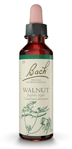 FLEURS DE BACH ORIGINAL - Walnut No 33 - Pour plus d'adaptabilité - Aide à mieux vivre les changements de vie - Élixir floral naturel pour le bien-être émotionnel - Compte-Gouttes 20ml - Vegan