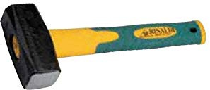 Mason Hammer Fibreglass Handle, Rubber Handle. Hardened Head in Forged Steel of First Quality.