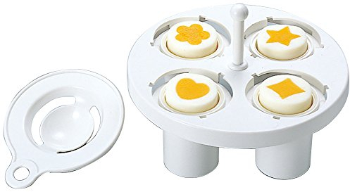 Arnest Stampo per Uova Sode 4 Forme - Diamante, Stella, Cuore, Fiore - Prodotto in Giappone