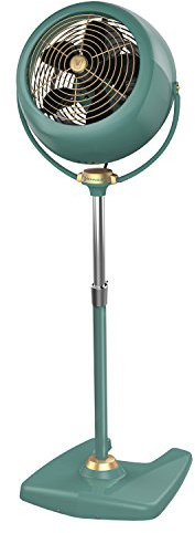 Vornado VFAN™ Sr. Pedestal Vintage Fan, Retro Metal, Standing Air Circulator for Cooling & Decor, 3 Speeds, Adjustable Tilt, Adjustable Height, Durable Pedestal Fan for Bedroom & Home, Green