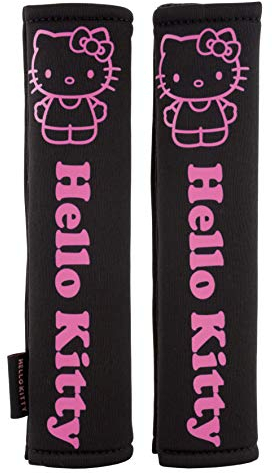 Hello Kitty KIT1035 Cuscinetti per Cinture di Sicurezza, Nero, Set di 2
