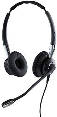 Jabra Biz 2400 II Duo USB langlebiges Profi-Kabel-Headset, Bedieneinheit mit Bluetooth-Chip, Skype for Business optimiert, Noise-Cancelling Q711374 Schwarz