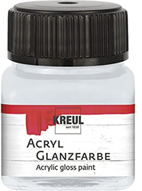 Kreul 79223 20 ML en Verre Gris Clair, Peinture Acrylique Lisse Brillante à Peindre et bricoler, à Base d'eau, résistante à la salive, séchage Rapide et Opaque