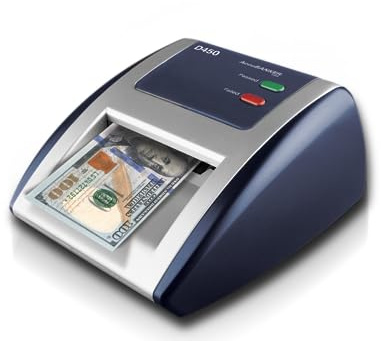 AccuBANKER D450 Counterfeit Money Checker Machine, Magnetic, Infrared, Watermark and Micro-Printing Detection in Less Than 1 Second with Audible and Visual Alert for Suspicious Bill